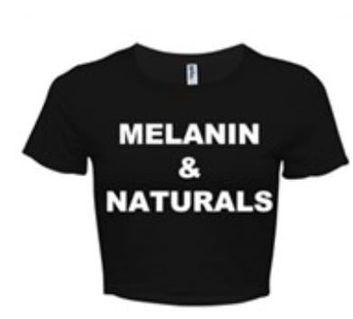 Image of MELANIN & NATURALS BLACK/WHITE CROP TOP