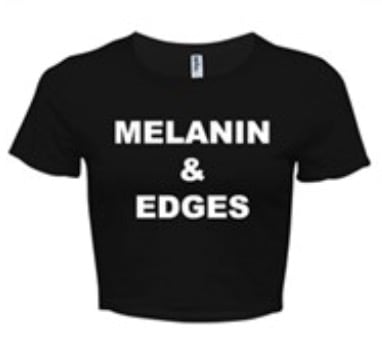 Image of MELANIN & EDGES BLACK/WHITE CROP TOP