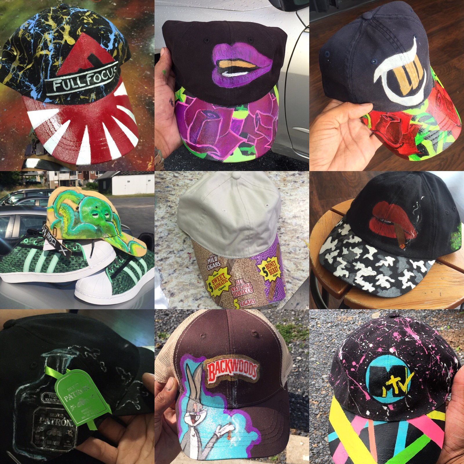 Custom deals painted hats