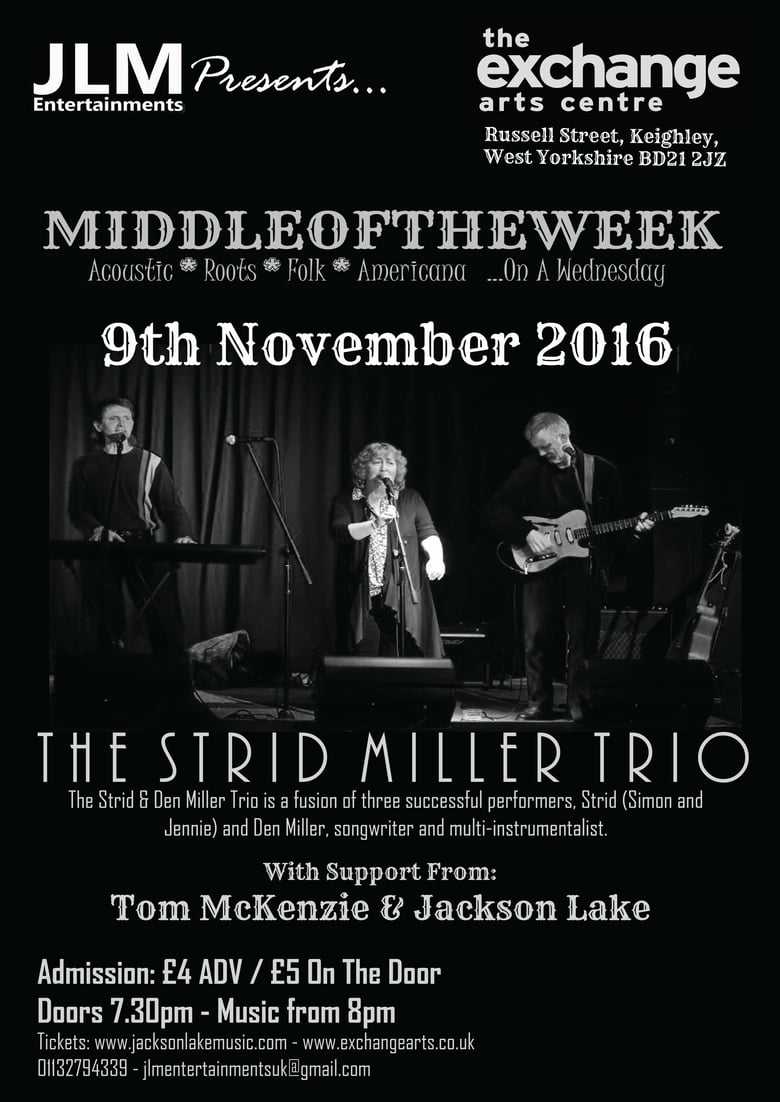 Image of JLM Presents... The Strid Miller Trio - KEIGHLEY - 09/11/2016