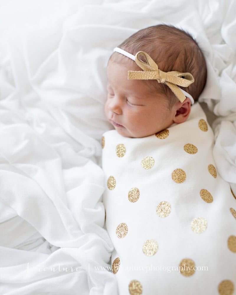 Image of The Jaylin Swaddling Blanket (Optional Knot Hat OR Knotted Headband)