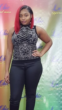 Image 1 of Short sleeve bling top