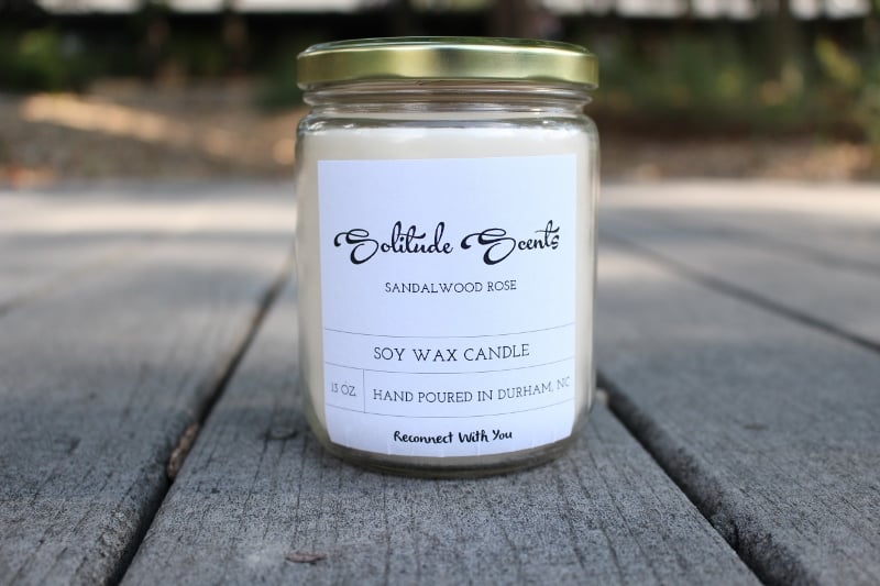 Image of 13 oz. Sandalwood Rose Soy Wax Candle