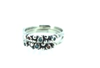 Image 1 of bohemian teal diamond and orange sapphire ring 