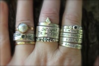 Image 5 of bohemian teal diamond and orange sapphire ring 