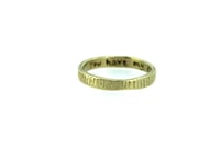 Image 2 of thin 14k woodgrain wedding band 