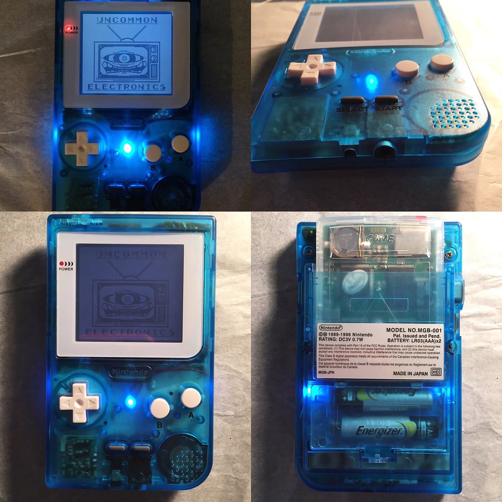 Uncommon Electronics  Custom Modified Ice Blue Gameboy Pocket