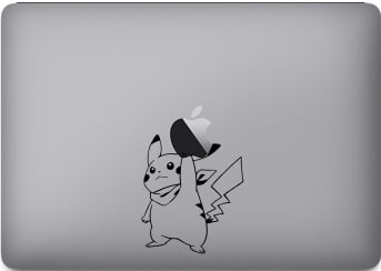 pikachu apple laptop sticker