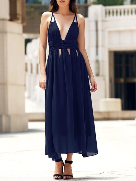Image of Sexy waist hollow out the harness backless dress