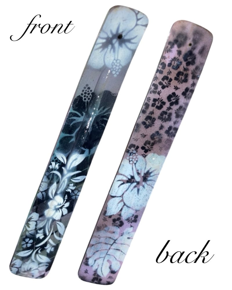Airbrush painted Hibiscus insence holder 
