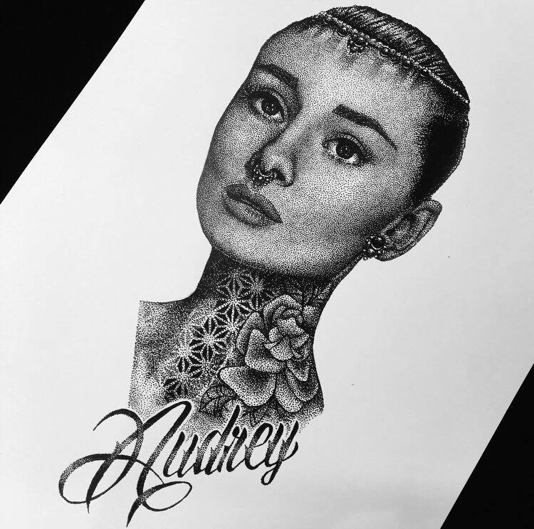 Image of Audrey Hepburn Print - A4
