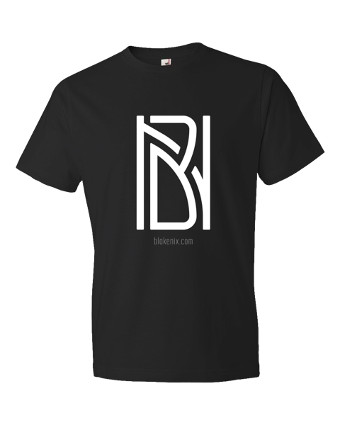 Image of Men's black t-shirt with Blake Nix logo