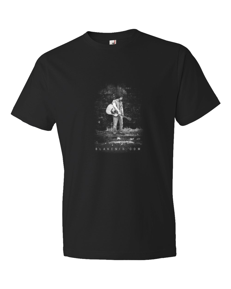 Image of Men's black t-shirt with Blake Nix Image