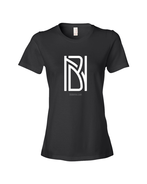 Image of Women's black t-shirt with Blake Nix logo