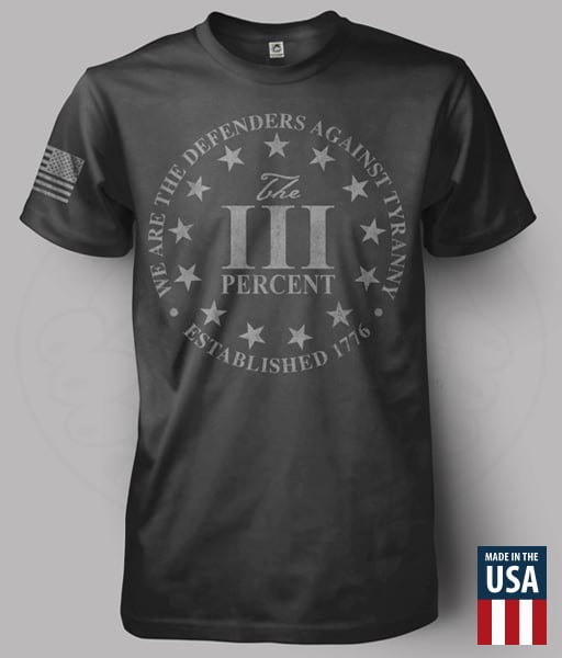 Image of THE THREE PERCENT "DEFENDERS" T-SHIRT