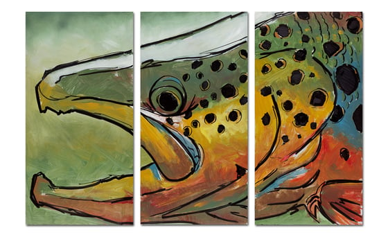 Image of Colored Brown Triptych