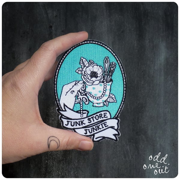 Image of Junk Store Junkie - Iron on Gang Patch