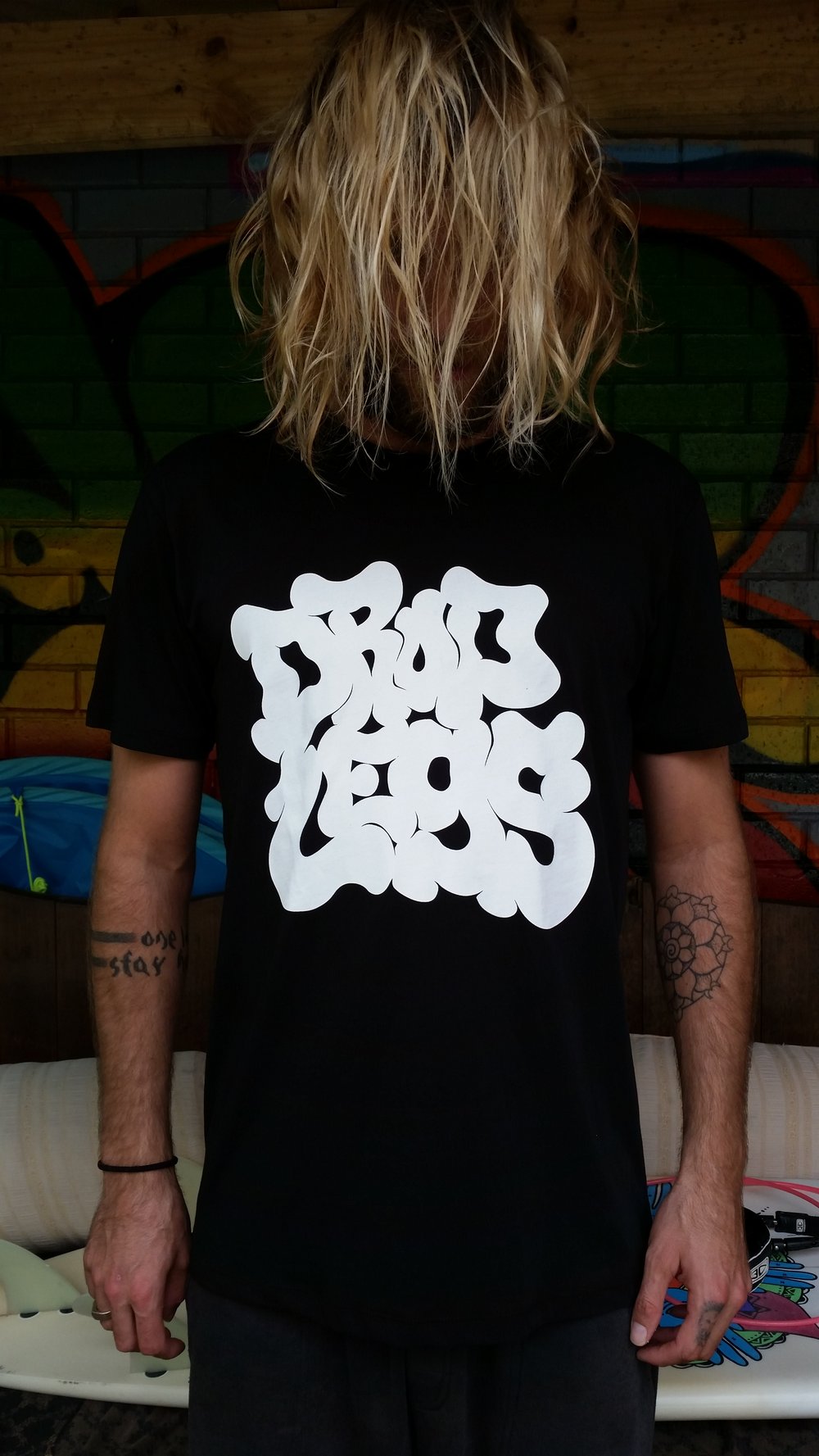 Image of Drop Legs 'Hip Hop' tee (black mens and womens)