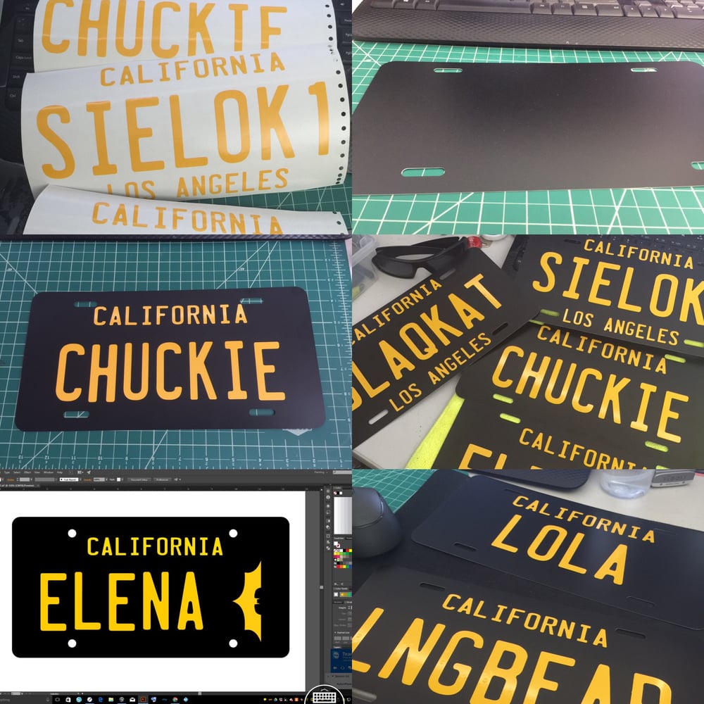 California License Plate Replica Classic Black Yellow