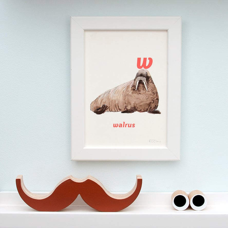 Image of W - Walrus Letter Print