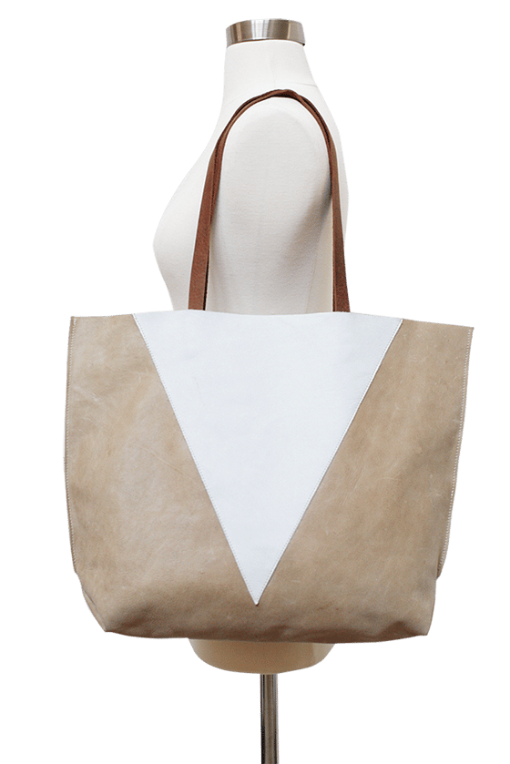 Image of Tina Leather Tote Bag / Sand