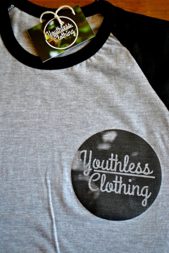 Image of Youthless Clothing Black & Grey Baseball Tee 