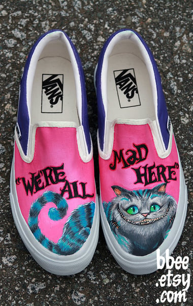 Image of Cheshire Cat We're All Mad Here Vans (MADE TO ORDER)