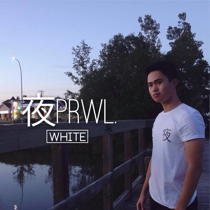 Image of 夜PRWL. Kanji - White