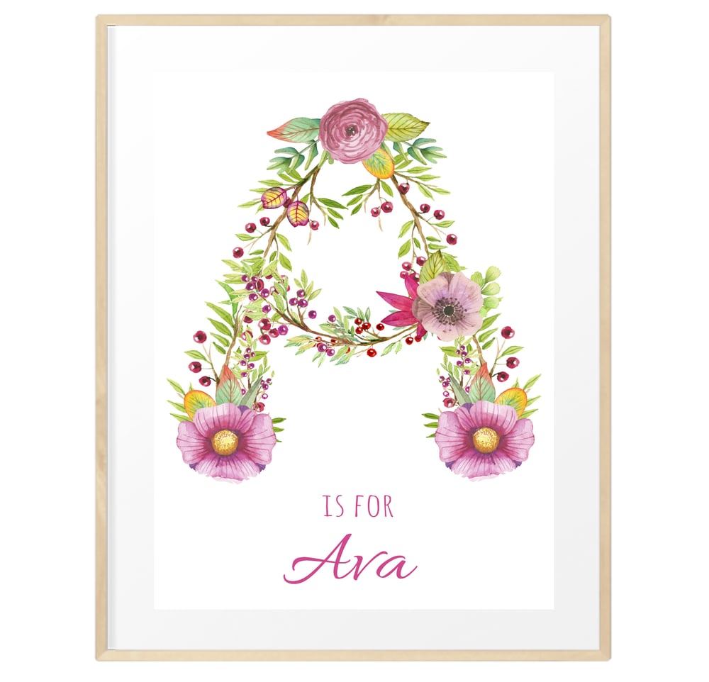 Image of Personalised Floral Initials