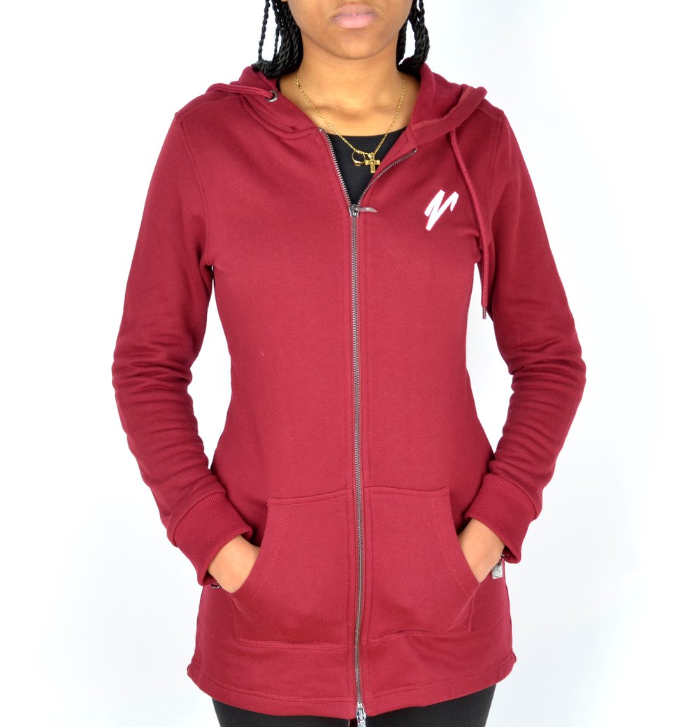 Image of Dark Red Parka Hoody