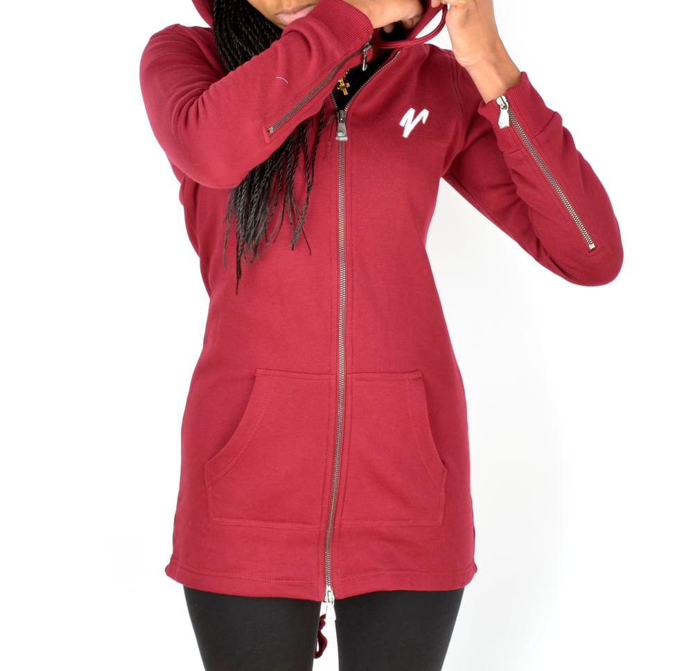 Image of Dark Red Parka Hoody