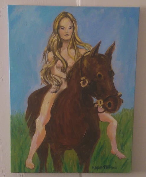 Image of "NUDE LADY ON A HORSE"