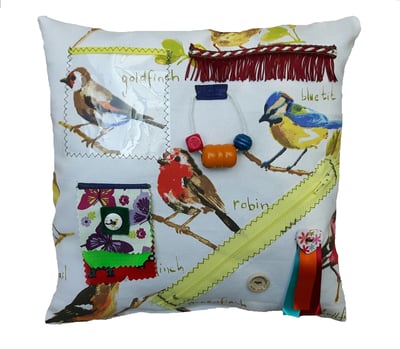 Image of Garden Birds Sensory activity cushion - Dementia aid
