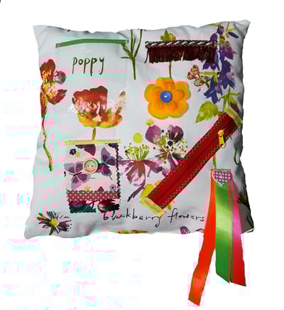 Image of Wild Flowers floral themed dementia activity cushion