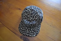 Image 1 of OG Snapback Flat Cap (Leopard Print)