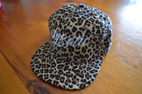 Image 2 of OG Snapback Flat Cap (Leopard Print)