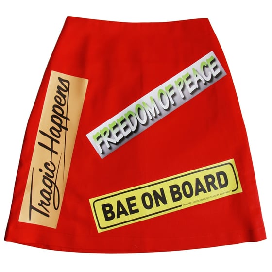Image of BUMPER STICKER Skirt - Red