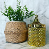 Geo Cut Glass Candle 500g - GOLD  **ONLY 5 AVAILABLE**
