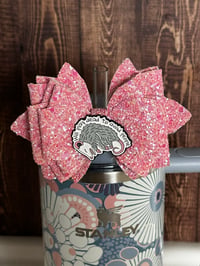 Image 1 of Blue Dream Flower Tumbler Straw Topper Bow