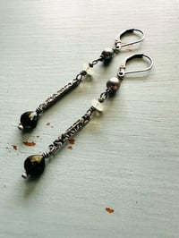 Image 12 of serenity charm earrings with opals and tourmaline