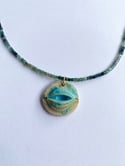  Blue Love Earth Beaded Necklace #6