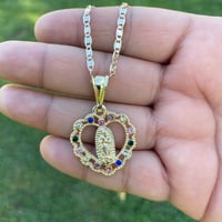 Image 3 of Virgecita gemstone heart necklace