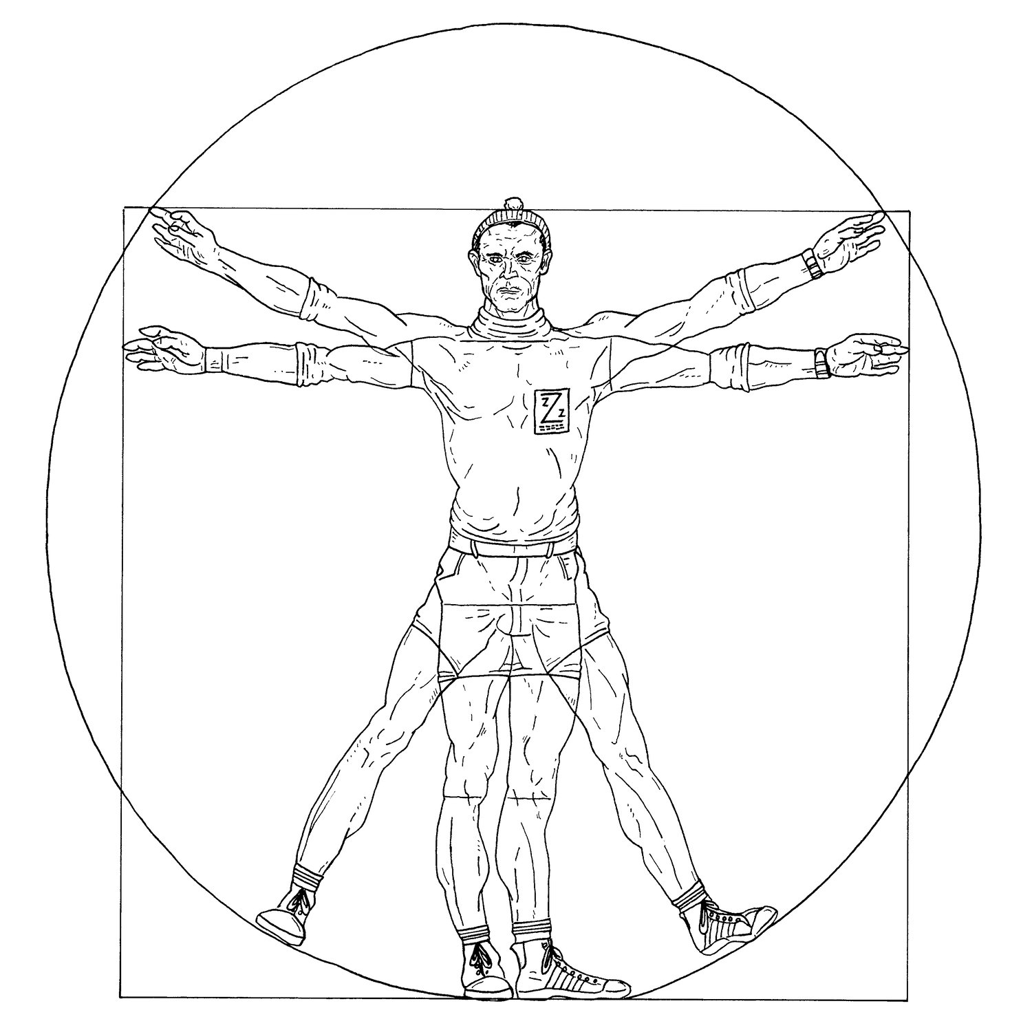 Image of VITRUVIAN KLAUS - LIFE AQUATIC B&W Print