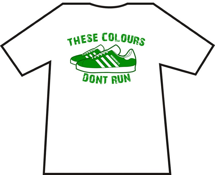 Hibs, Hibernian These Colours Don't Run t-shirts. Footbal Casuals Ultras T-shirt