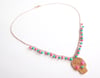 Sugar Skull Turquoise and Salmon Necklace