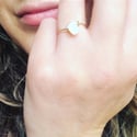 Simple Rose Quartz Stone Ring - for love