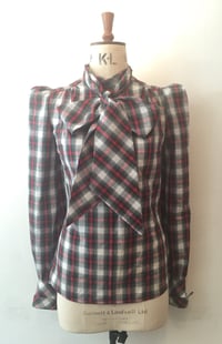 Image 1 of Tartan tie neck shirt