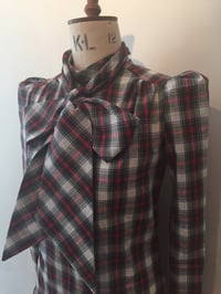 Image 2 of Tartan tie neck shirt