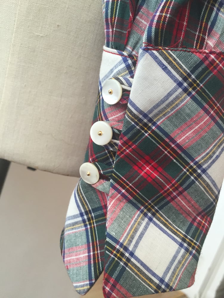 Image of Tartan tie neck shirt