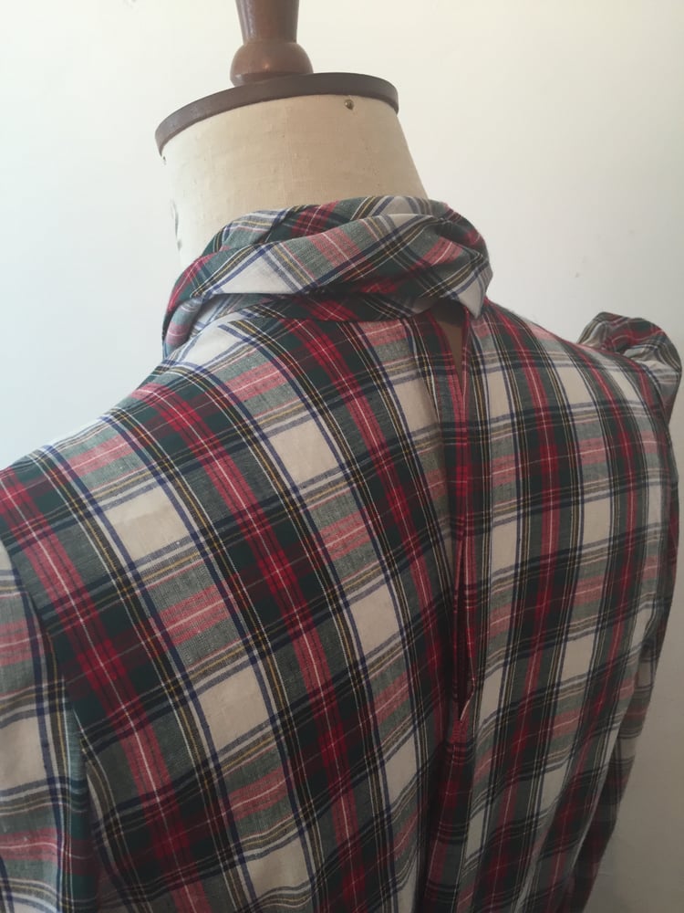 Image of Tartan tie neck shirt